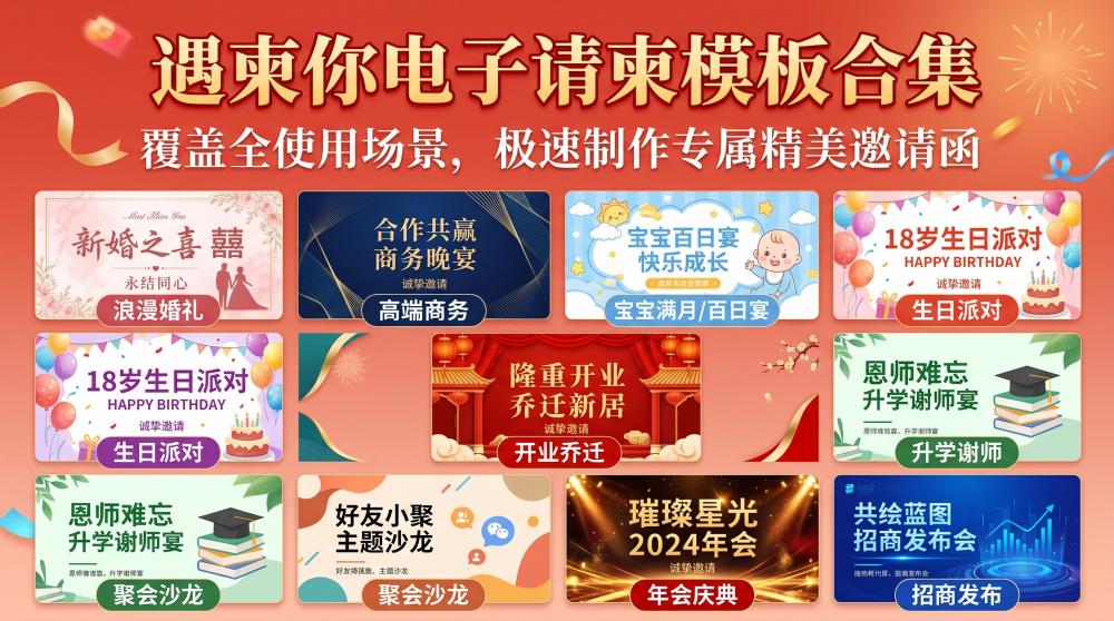 高端合作伙伴联谊会电子请柬怎么做？专业正式不出错，助力商务合作高效破冰✨